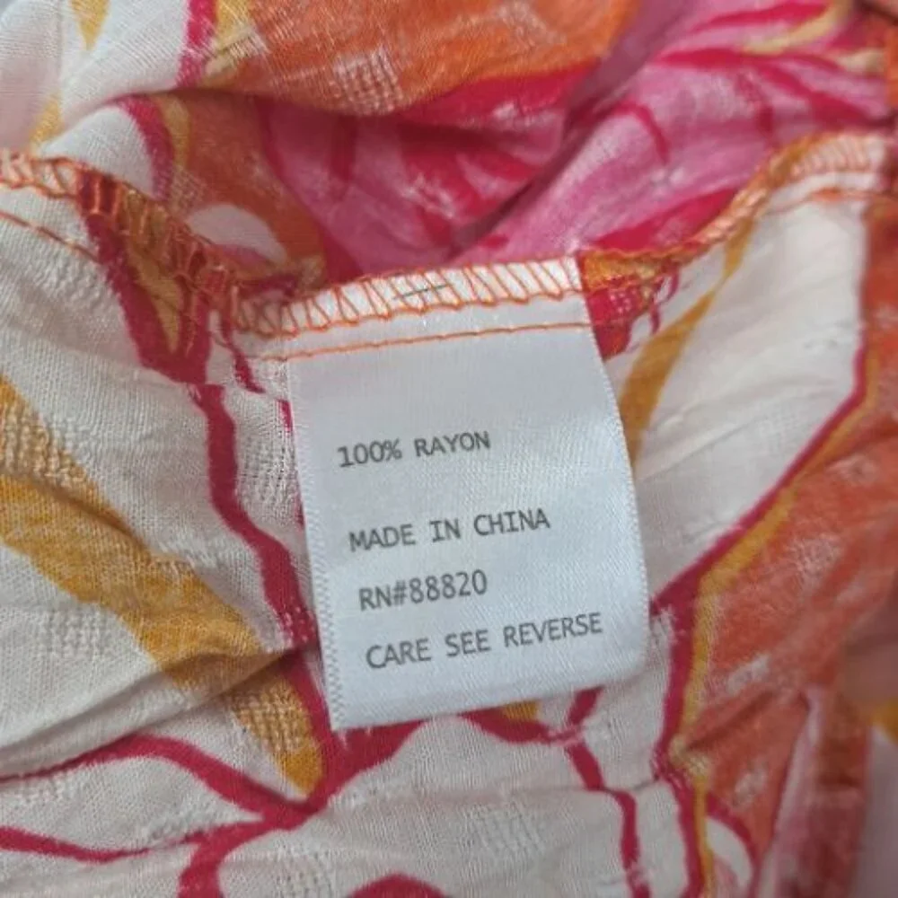 Rachel Roy Tropical Wide Leg Pull On Resort Pants - Picture 7 of 9